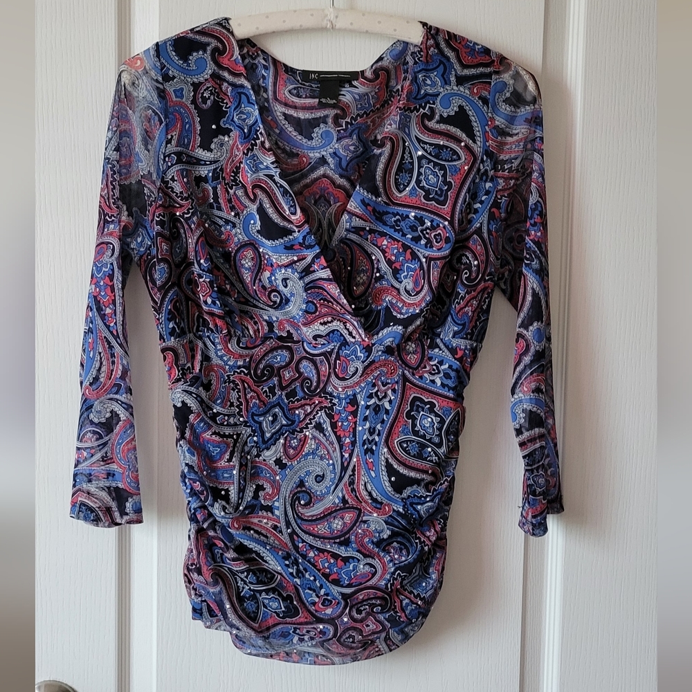 Blue and red Inc top